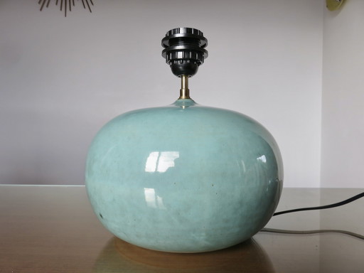 Pale Blue Ceramic Lamp, France, 1970-1980