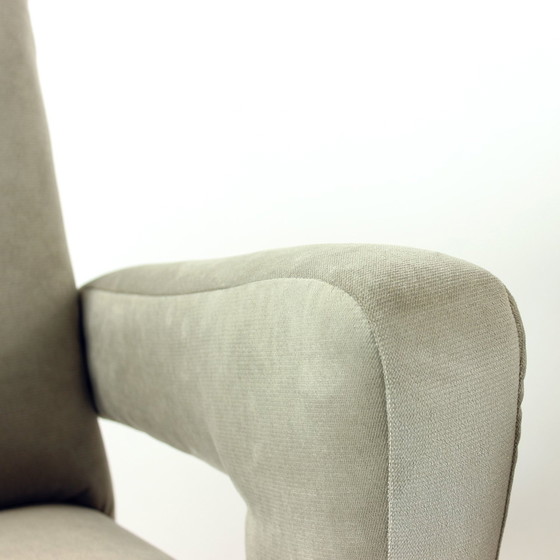 Image 1 of Set of Two Midcentury Armchairs with Stool, Czechoslovakia 1960s