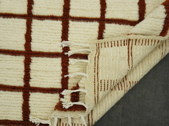 Image 1 of Berber Rug - 253 Cm X 156 Cm - White And Brown Wool