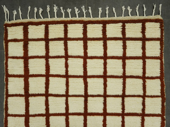 Image 1 of Berber Rug - 253 Cm X 156 Cm - White And Brown Wool