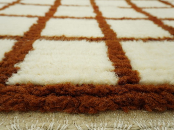 Image 1 of Berber Rug - 253 Cm X 156 Cm - White And Brown Wool