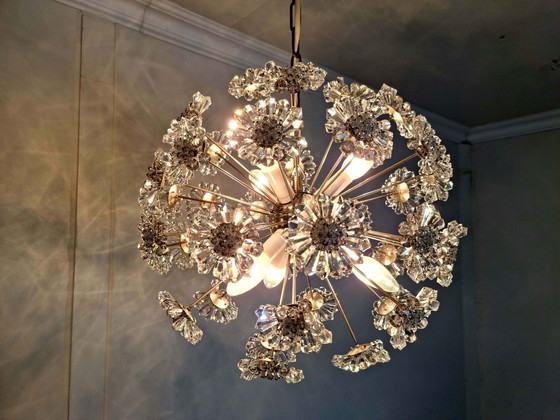 Image 1 of Mid-Century Modern Glass Sputnik Chandelier,