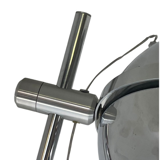 Image 1 of Hala Zeist - 696 - Space Age Design - Vintage - Floor Lamp With Chrome Shade, Polished Aluminum Base And Chromed Upright