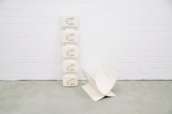 Image 1 of white wooden reading rack