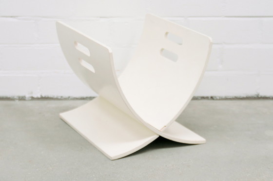 Image 1 of white wooden reading rack