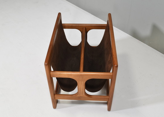 Image 1 of Magazine Rack In Teak And Leather By Salin Møbler, Denmark – 1960’S