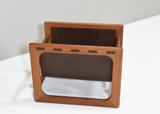 Image 1 of Magazine Rack In Teak And Leather By Salin Møbler, Denmark – 1960’S