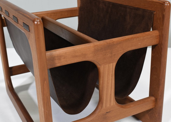 Image 1 of Magazine Rack In Teak And Leather By Salin Møbler, Denmark – 1960’S