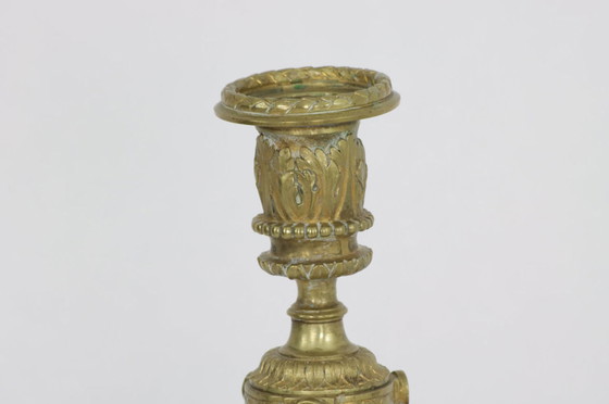 Image 1 of 2x French Neoclassical bronze candlesticks