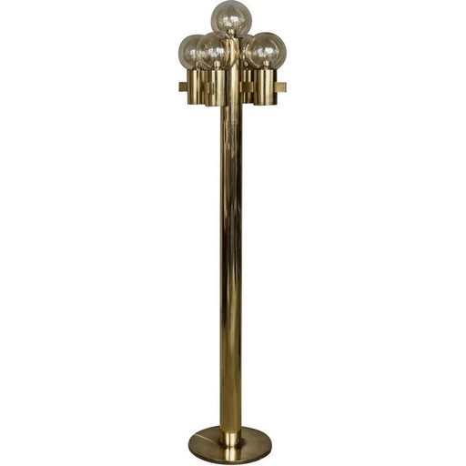 Sculptural Gold Floor Lamp with 5 Lights by Hans-Agne Jakobsson for Hans-Agne Jakobsson AB, 1960s