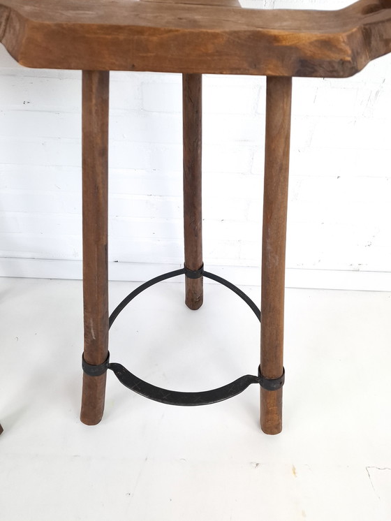 Image 1 of 2X Vintage Brutalist Barstool