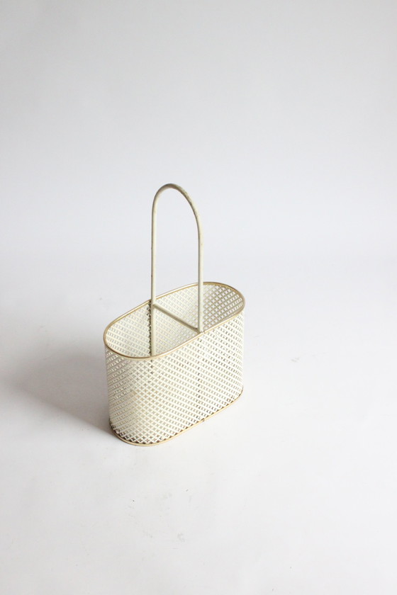 Image 1 of French Wine Bottle Basket, 1950S