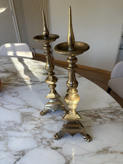 Candelieri a forma di penna in rame