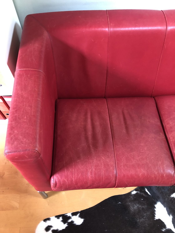 Image 1 of Montis Kubik Sofa Red Leather