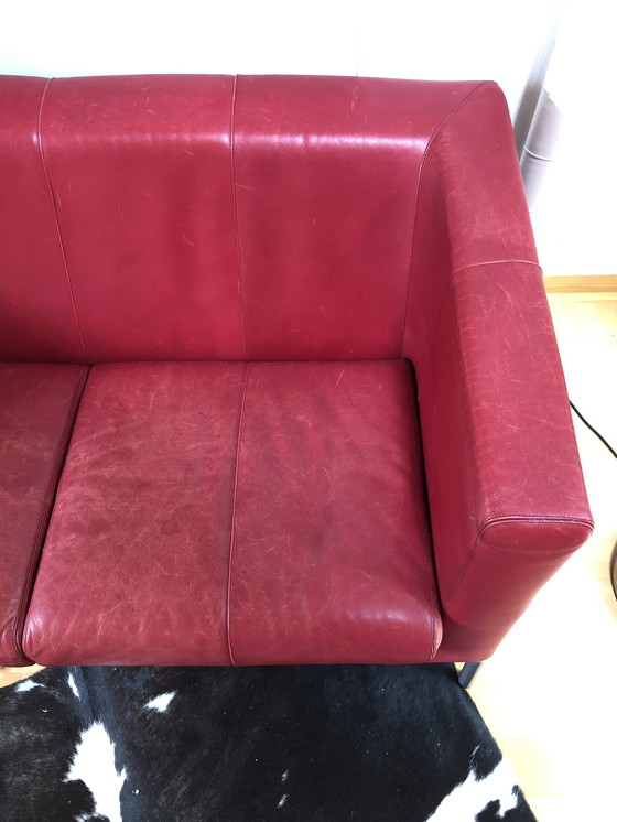 Image 1 of Montis Kubik Sofa Red Leather