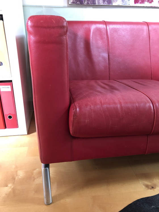 Image 1 of Montis Kubik Sofa Red Leather