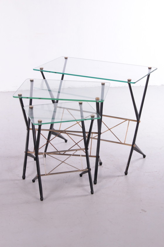 Image 1 of  Tables d'appoint vintage Angelo Ostuni, Italie années 1950
