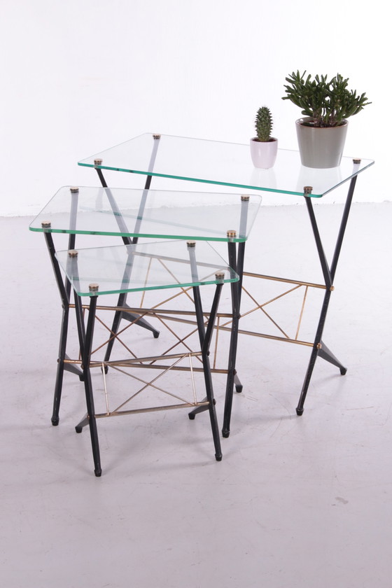 Image 1 of  Tables d'appoint vintage Angelo Ostuni, Italie années 1950