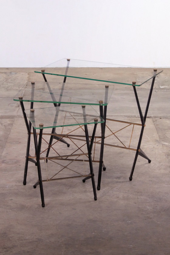 Image 1 of  Tables d'appoint vintage Angelo Ostuni, Italie années 1950