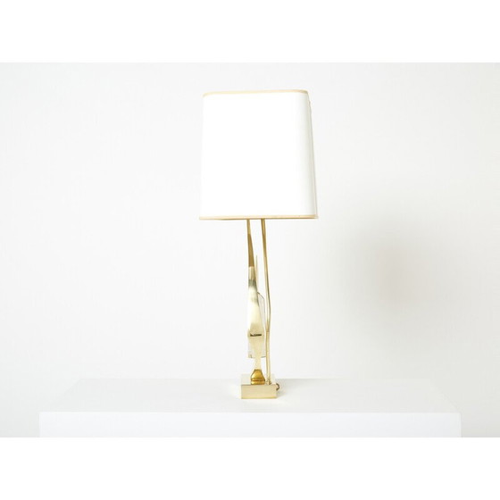 Image 1 of Pair of vintage brass and rock crystal lamps by Willy Daro, 1970