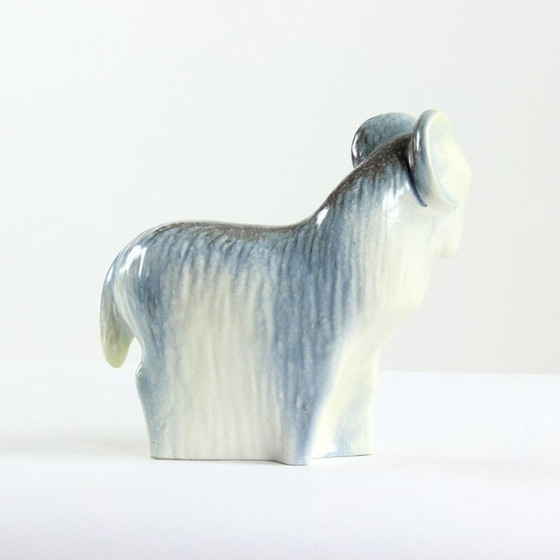 Image 1 of Vintage sculpture of a ram sheep in glazed ceramic, Czechoslovakia 1960