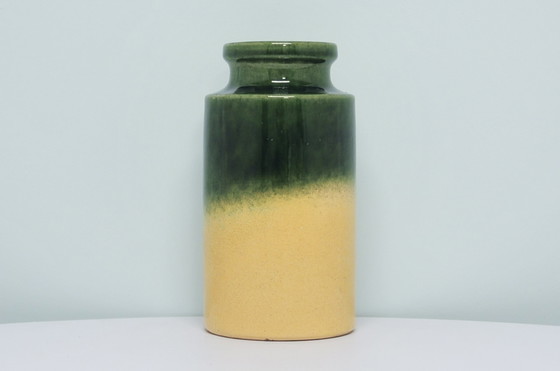 Image 1 of vase beige & vert Allemagne de l'Ouest Scheurich