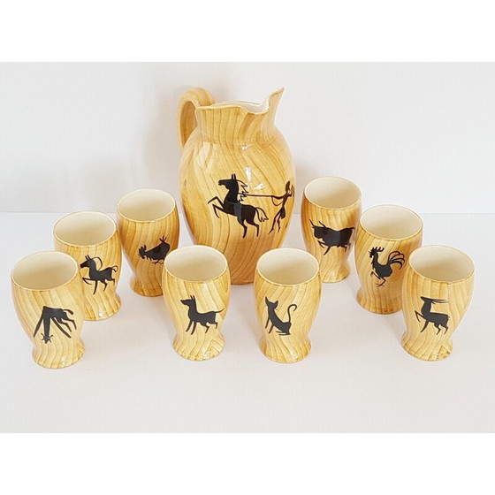 Image 1 of Set da aranciata in ceramica vintage di Grand Jean-Jourdan, 1950