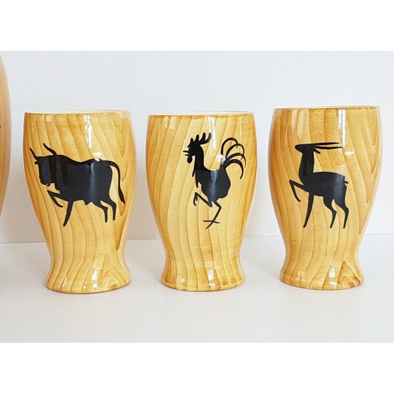 Image 1 of Set da aranciata in ceramica vintage di Grand Jean-Jourdan, 1950