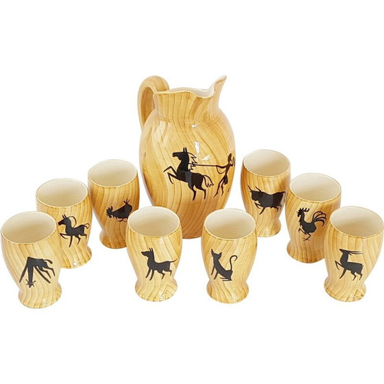 Image 1 of Set da aranciata in ceramica vintage di Grand Jean-Jourdan, 1950