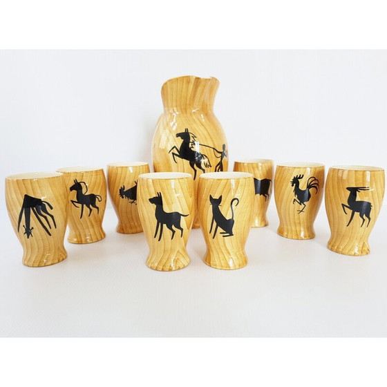 Image 1 of Set da aranciata in ceramica vintage di Grand Jean-Jourdan, 1950