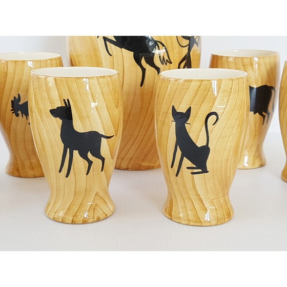 Image 1 of Set da aranciata in ceramica vintage di Grand Jean-Jourdan, 1950