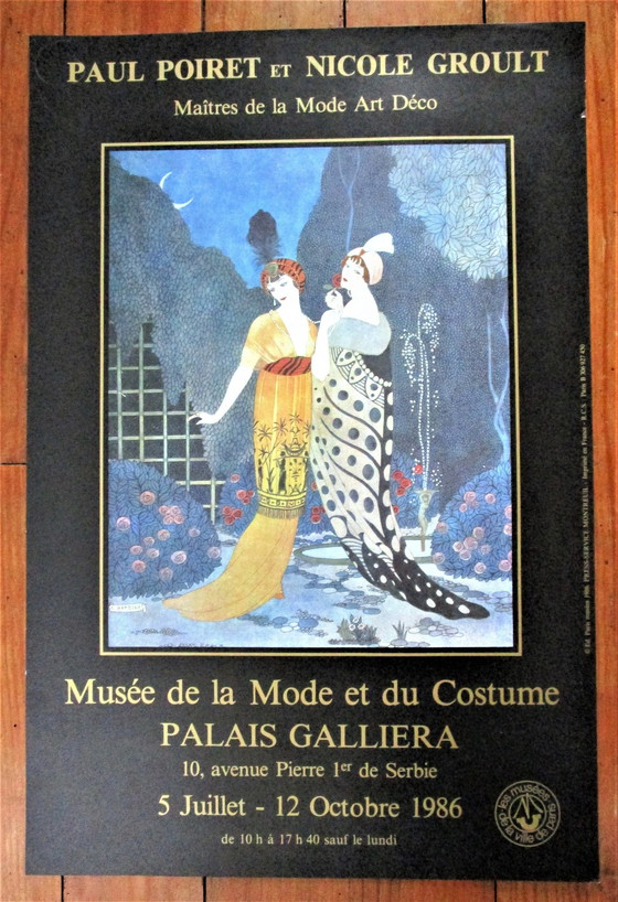 Image 1 of Poster Paul Poiret Nicole Groult Exhibition Paris 1986 Georges Barbier