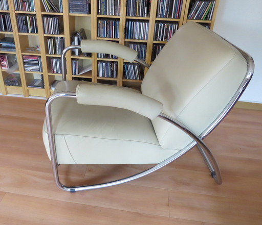 Dijker 20, Anton Lorenz, leather tubular frame chair