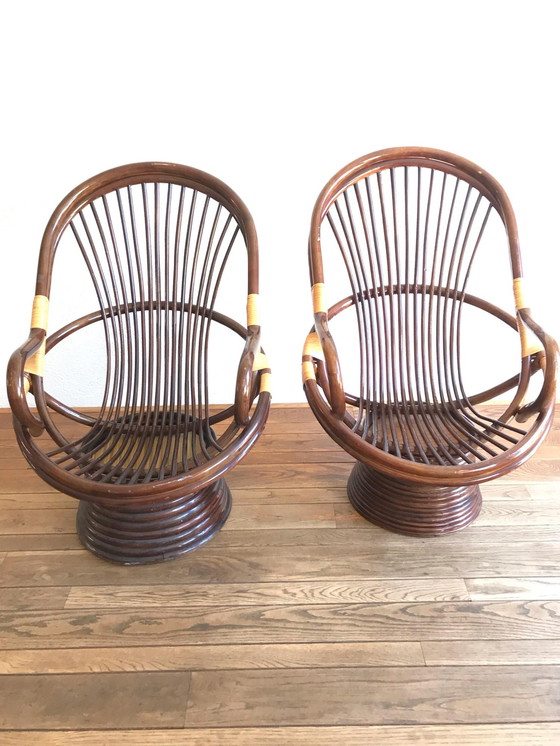 Image 1 of Rattan swivel chairs