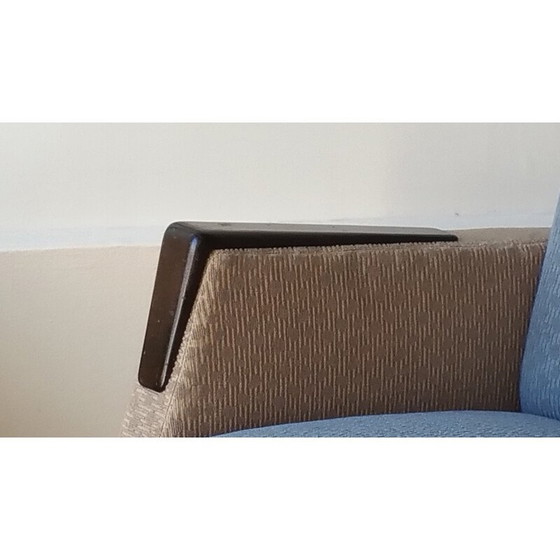 Image 1 of Pareja de sillones de mediados de siglo en madera y tela - años 50