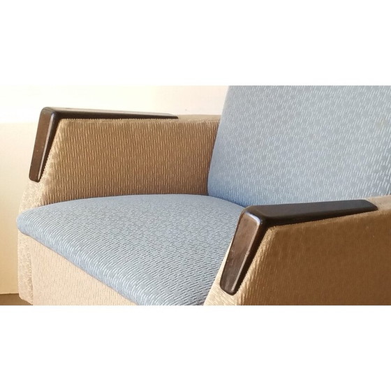 Image 1 of Pareja de sillones de mediados de siglo en madera y tela - años 50