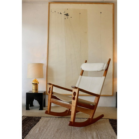 Image 1 of Vintage “Keyhole” rocking chair in oak wood by Hans J Wegner for Getama, Denmark 1960