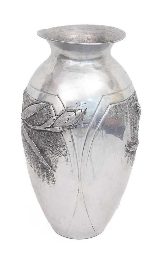 Image 1 of Art Nouveau Pewter Vase