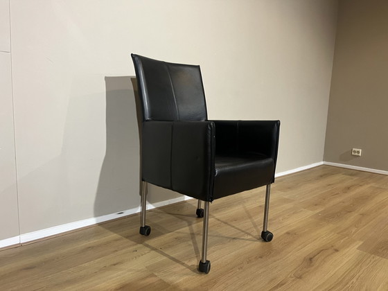 Image 1 of 2X Design Armchairs Dining Chairs Black Leather