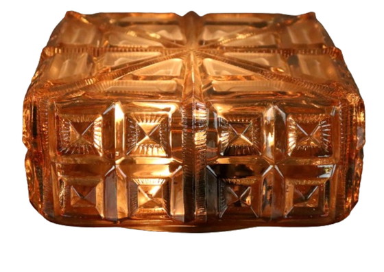 Image 1 of NOS lampe de plafond en verre vintage