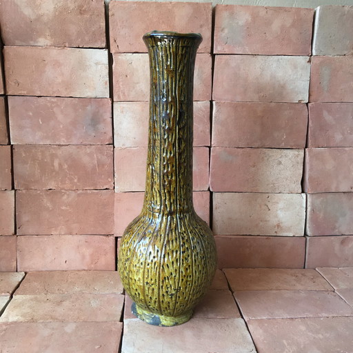 Tamegroute Glazed Earthenware Pottery Vase