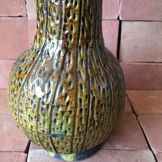 Image 1 of Tamegroute Glazed Earthenware Pottery Vase