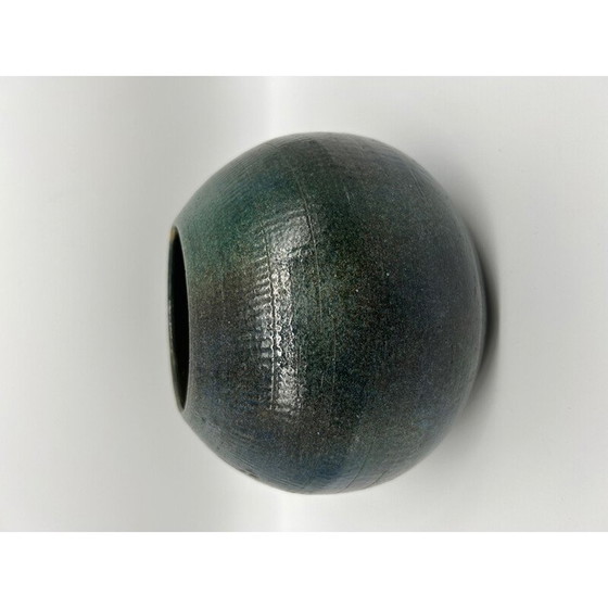 Image 1 of Vaso vintage blu-verde realizzato con corda