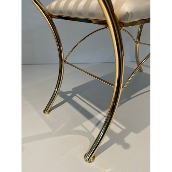 Image 1 of Vintage stool in plexiglass and gold metal, France 1970