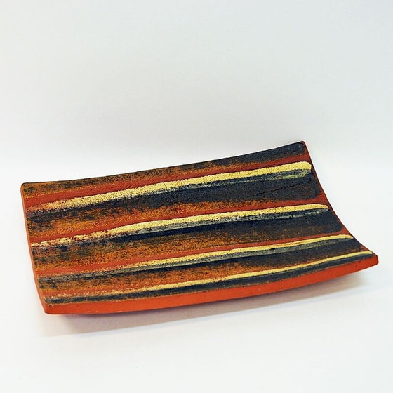 Image 1 of Piatto vintage in argilla di Thomas Hellström per Nittsjö Keramik, Svezia 1960