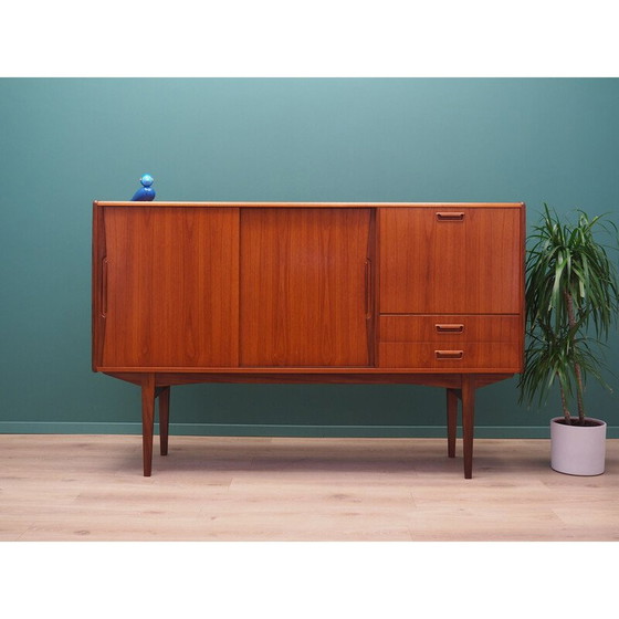 Image 1 of Vintage high sideboard in teak veneer, Denmark 1960