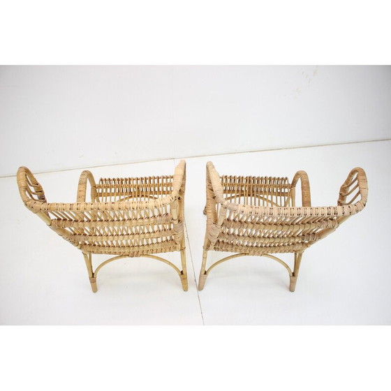 Image 1 of Coppia di poltrone vintage in rattan, Cecoslovacchia 1960