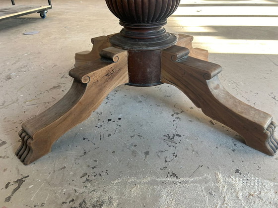 Image 1 of Round Extendable Cloister Table Solid Oak