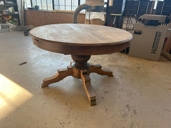 Image 1 of Round Extendable Cloister Table Solid Oak