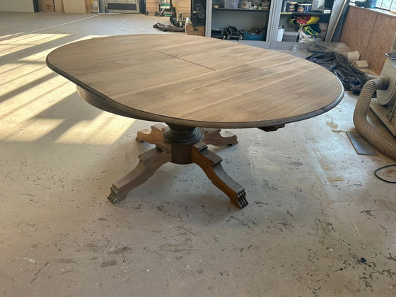 Image 1 of Round Extendable Cloister Table Solid Oak